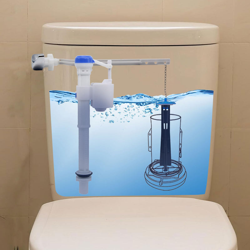 Toilet Fill Toilet Valve & Canister Flush Valve,Adjustable Height 7.68"-12",G1/2 Inlet with G7/8 Adapter,Compatible with Kohler GP1229656 AquaPiston,WC Tank Repair Parts White