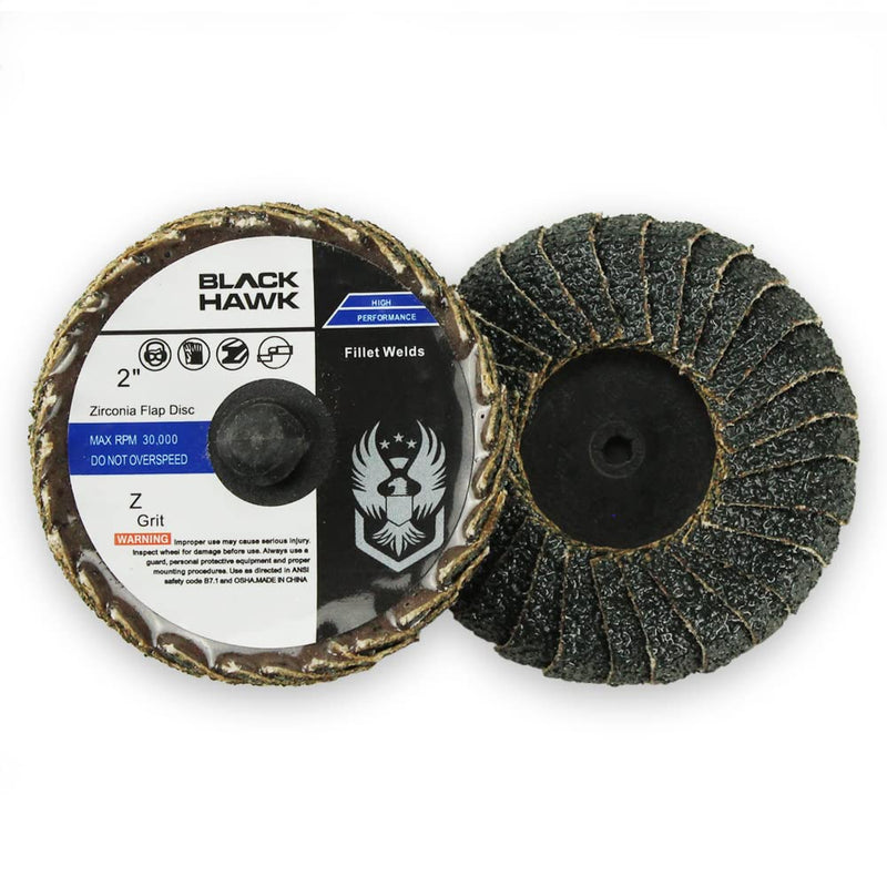 BHA Zirconia Curved Edge Fillet Weld Quick Change Flap Discs, 2 Inch - 10 Pack (120 Grit) 120 Grit