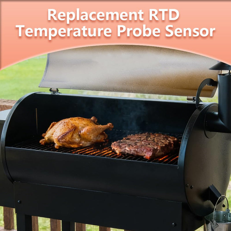 RTD RTD Temperature Probe Sensor Grill, Replacement Parts for Traeger Digital Thermostat, Temperature Probe Compatible with Traeger Wood Pellet Grill RTD Probe Sensor