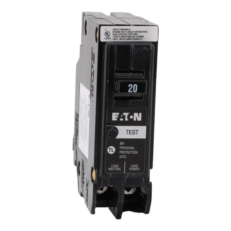 CUTLER-HAMMER BRP120GF 20 Amp Single Pole Ground Fault Circuit Breaker - 120 Volt, Plug-On Neutral, UL Listed (1)