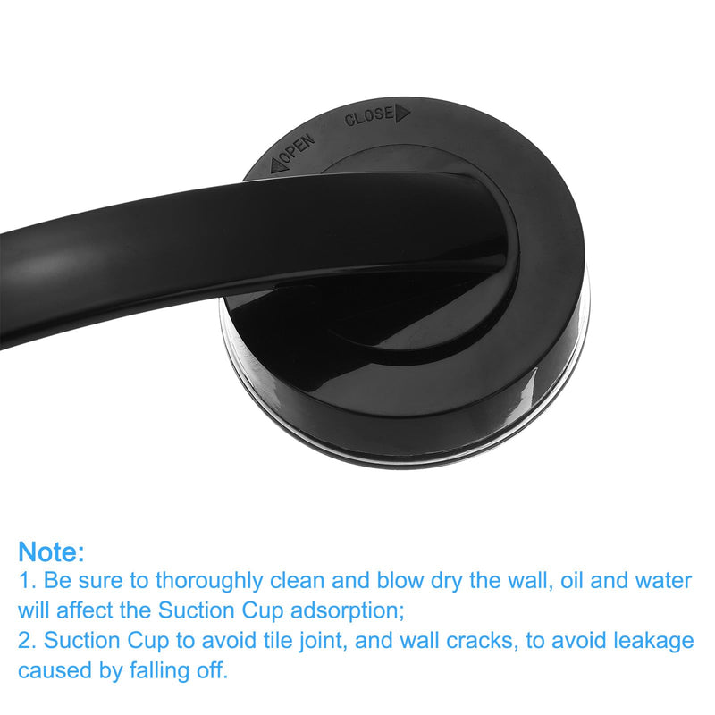 uxcell Suction Cup Door Handle, 1Pcs - ABS Shower Door Handle, Adhesive Push Pull Armrest for Bathroom Sliding Glass Door Refrigerator (Black, 194x65mm) Black
