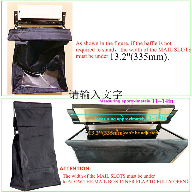 Indoor Wall Mount Mail Catcher Bag Door Slot Post Box Basket Mail Boxes Organizer Security Large Capacity Black