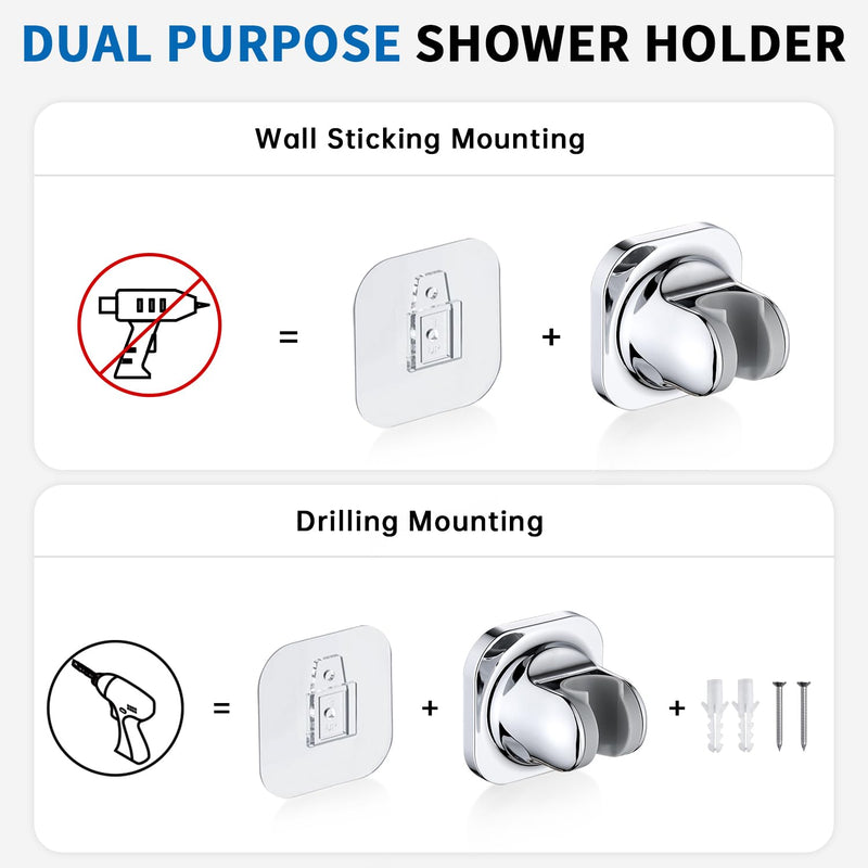 G-Promise All Metal Shower Diverter, Handheld Holder Included, 3-Way Diverter for Handheld and Fixed Shower Head ∣3-Settings Universal Bathing System Replacement Part(Chrome)