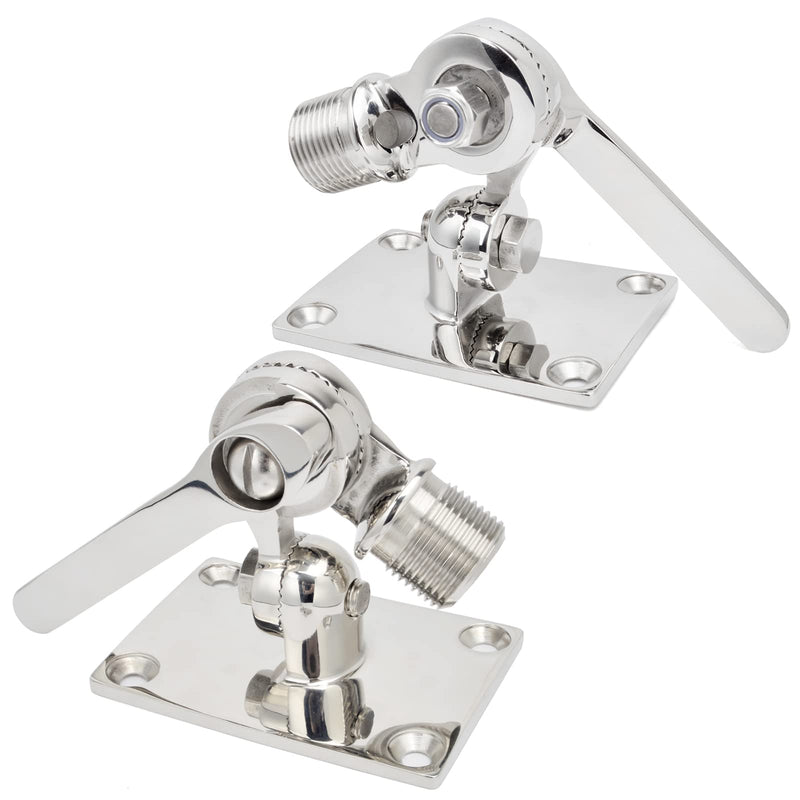 UAYESOK Marine VHF Antenna Mounts, Heavy Duty Adjustable Boat Stainless Steel Base Ratchet Fixed Mount