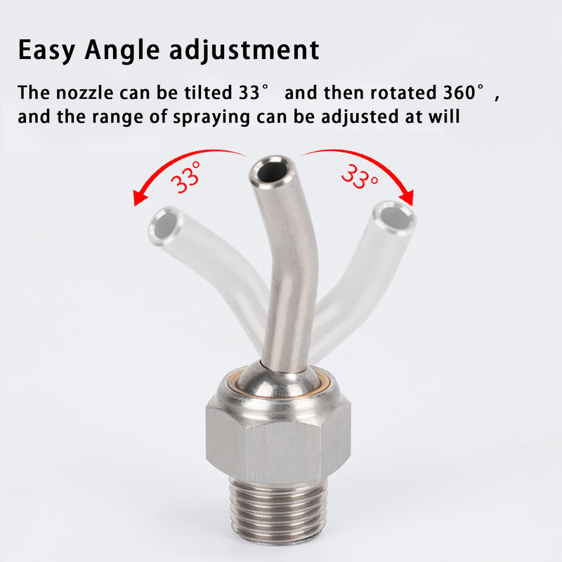5PC 1/4 "NPT x 25/35mm 304 Stainless Steel Cooling Albow Straight Nozzle, Suitable For Cooling Water Spray, Jet, Oil Spray, Etc. Of Various Machine Tools (HTSP-W-1/4-25/35) HTSP-W-1/4-25/35