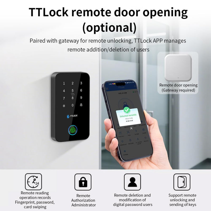 Waterproof Fingerprint Access Control Machine Smart TT-Lock APP Door Access Control Security System NFC Bluetooth Digital Keypad RFID Card Reader+10 Key (MJ03-TT-LOCK-Silvery（Without Fingerprint）) MJ03-TTLOCK-Silvery（Without Fingerprint）