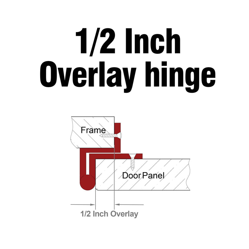 4 Pack (2 Pair) Matte Black Cabinet Hinges for Kitchen Cabinet Door, Partial Wrap Self Closing 1/2" Overlay Kitchen Cabinet Hinges, Semi Hidden Cabinet Hinge for Cabinet Doors 4