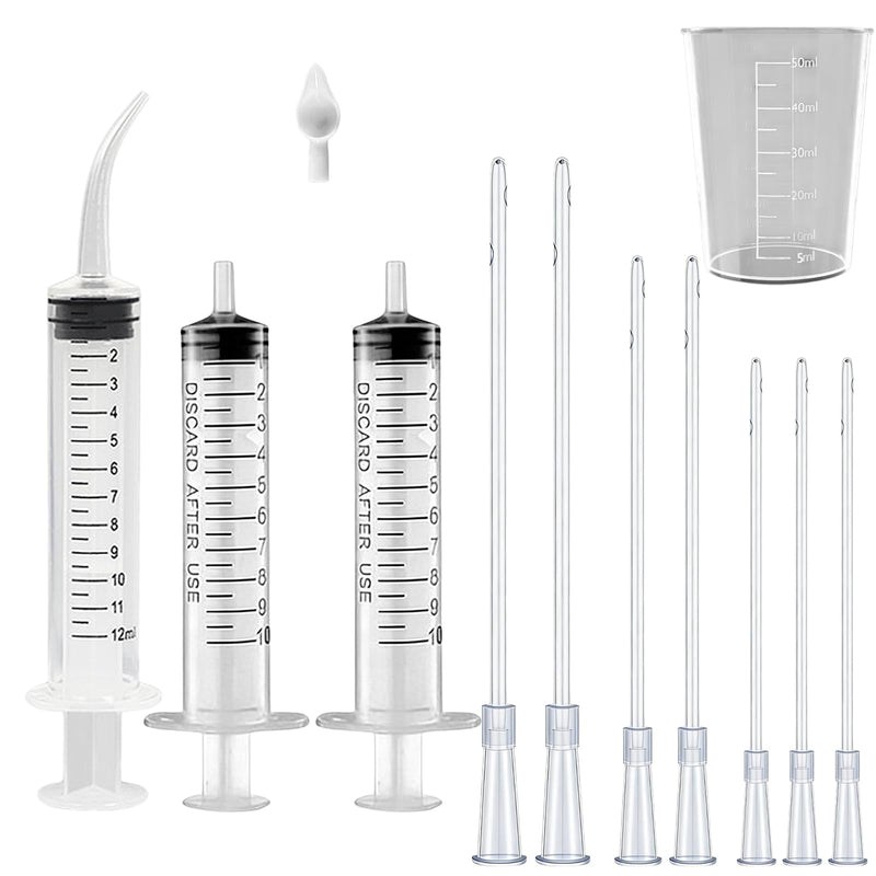 Baby Bird Feeding Syringe Set, Pet Parrot Milk Feeding Syringe with Tubes, Parrot Feeding Tubes Measuring Tools for Feeding Pets Scientific Industrial Labs… (10ml +10ml +12ml White) 10ml +10ml +12ml White