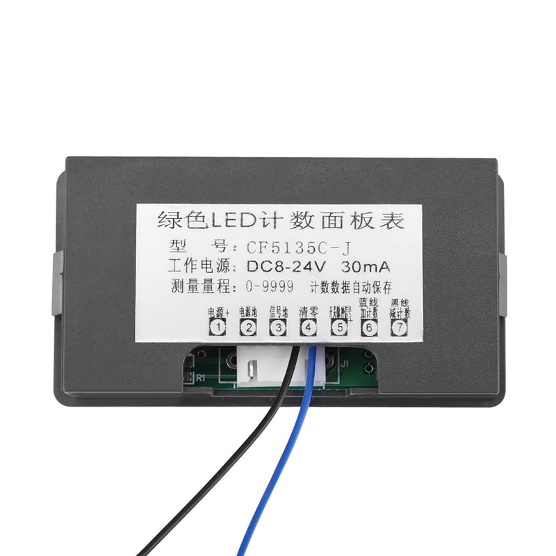 FLEXMAN LED Up Down Counter, 0 9999 4 Digit DC LED Digital Display Counter, Plus Minus Panel Counter Meter with Cable for Automation Equipment (Green) Green
