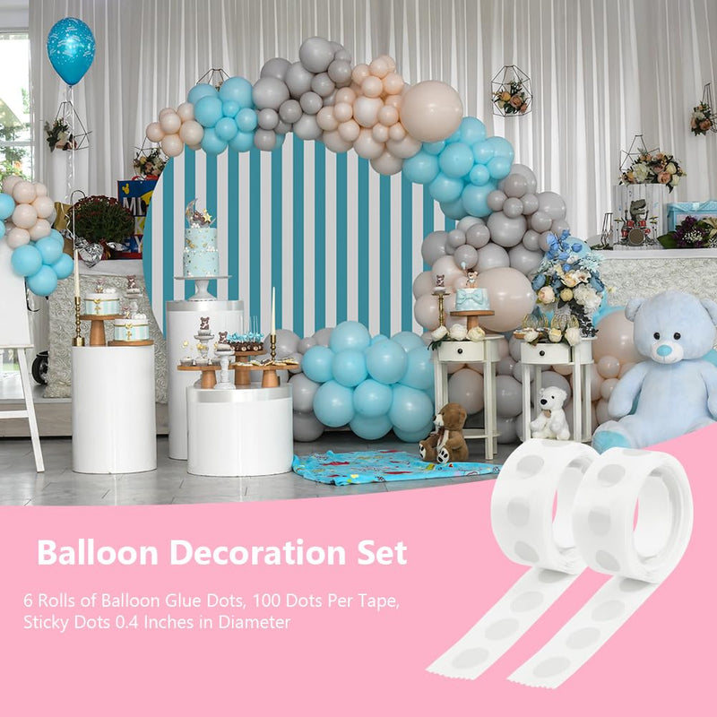 Ainiv 600 PCS Balloon Sticky Dots, Double Sided Dot Stickers, Clear Removable Round Sticky Tack No Trace Sticky Putty Waterproof Dots for Craft Gift Wrapping Wedding Christmas Festival Decoration