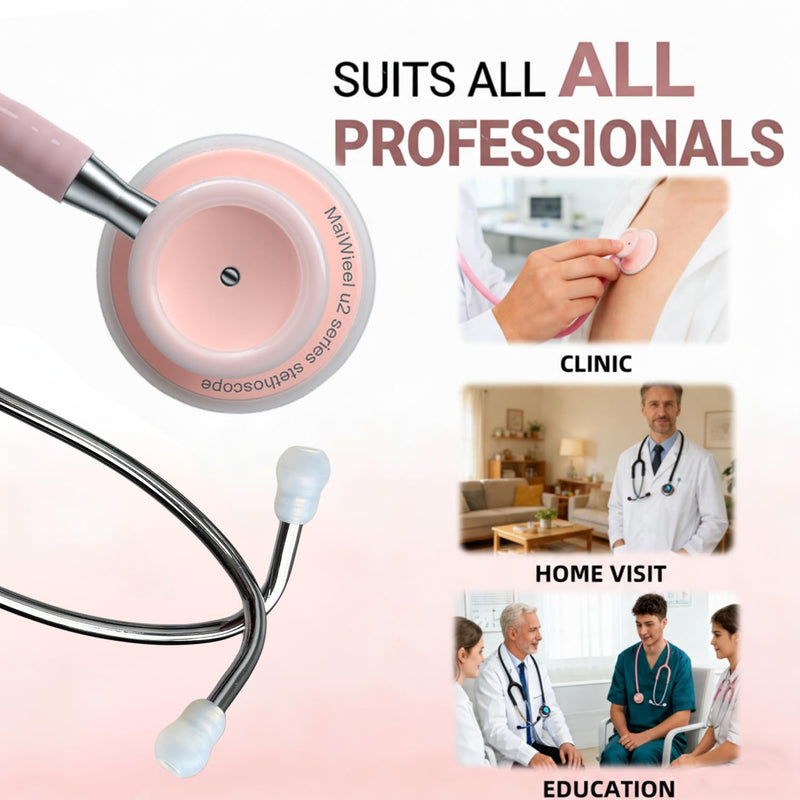 Lightweight Stethoscope Dual Head Stethoscope for Nurses,Doctors Students, Home Health Use (Pink) Pink