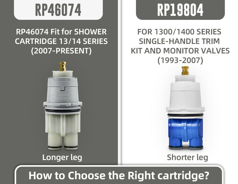 RP46074 Compatible with Delta 13/14 Series Bath Tub Shower Faucet Single Handle Universal MultiChoice Rough-in Valve Monitor Cartridge Repair Assembly Plumbing Parts RP46074