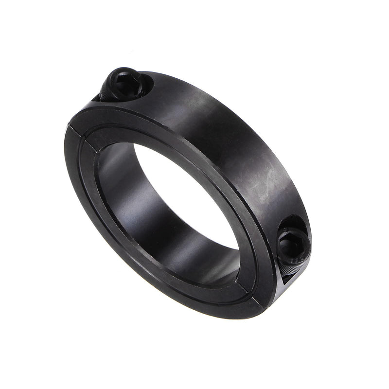 HARFINGTON Shaft Collar for 2" Rod 3" OD 11/16" Width Black Oxide Plating Double Split Axle Clamp-On Collar with Set Screw 2" Bore