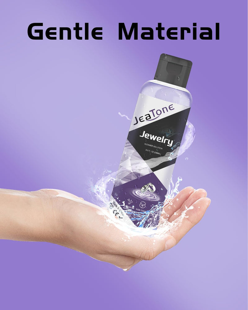 Jewelry Cleaner Solution, JeaTone 8.5 oz Jewelry Cleaner for All Jewelry, Silver, Ring, Gold, Diamond