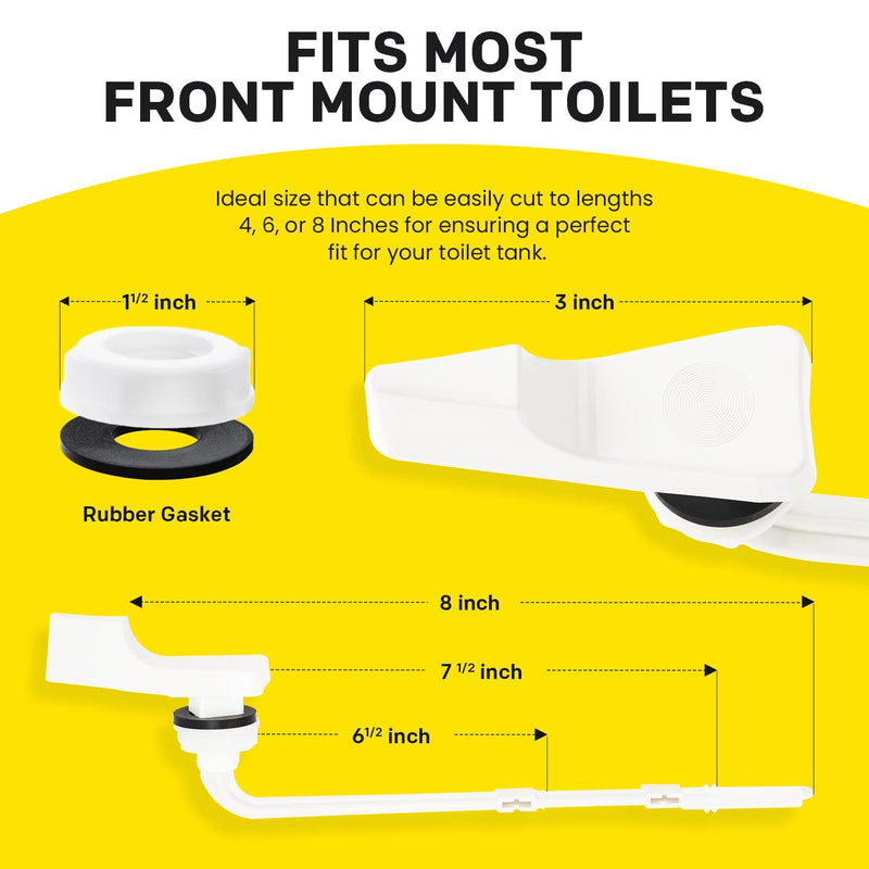 Qualihome Toilet Tank Flush Lever Replacement for American Standard (White, Straight Arm) White, Straight Arm