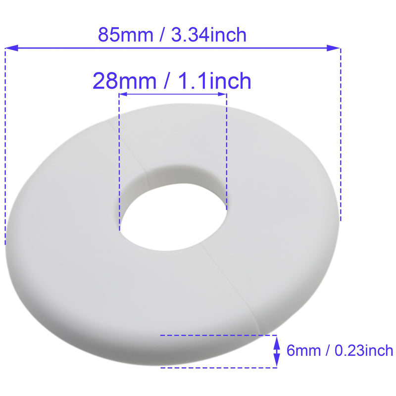 2pcs Wall Split Flange ABS Plumbing Cover Plates Self-Adhesive Escutcheon Plate Cover for Water Pipe Faucet Decoration Accessories (26mm / 1.02inch White) 26mm