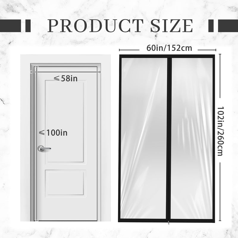 Amylove Zipper 60 x 102 Inch Dust Barrier Door Kit, 5 x 8.5 ft Construction Black 1