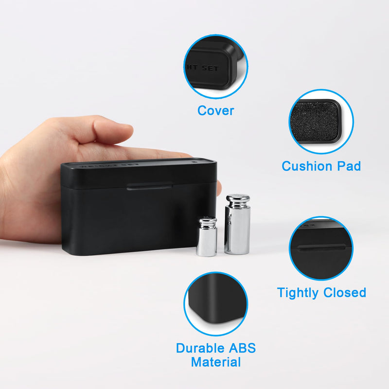 Calibration Weights 210g, 9 PCS Stainless Steel Scale Calibration Weight Kit, 1g 2g 5g 10g 20g 50g 100g Calibration Weight with Storage Box, Tweezers for Digital Scale, Gram Scale Large