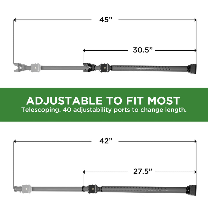 Adjustable Sliding Door Security Bar, Door Jammer 2-in-1 Adjustable Door Knob and Sliding Patio Door Stoppers Security with Alarm, 40 Different Adjustments by Guard Dog Security Black w/Alarm