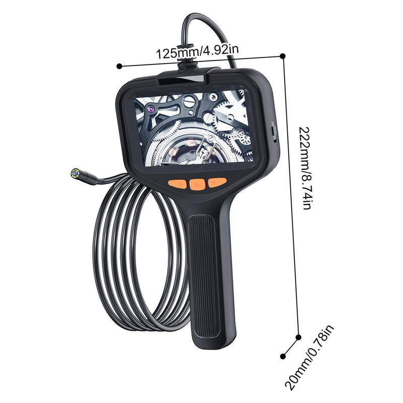 Borescope, Endoscope Camera with Light,Dual Lens Industrial, 1080P HD Inspection Camera - 2m/6.5FT Flexible Cable, IP67 Waterproof, 8+1 Adjustable LED