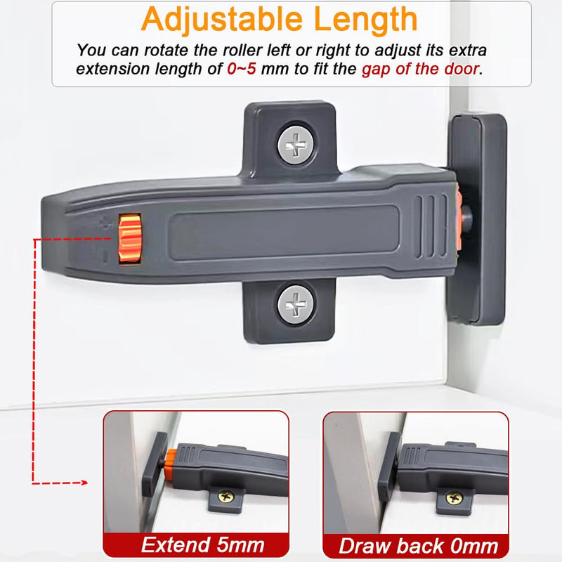 Self-Closing Push to Open Cabinet Hardware CBRIVE 4 Pack Push to Open Door Latch Heavy Duty Push Latches for Hidden Door Push Release Drawer Pull Touch Lock Tip On RV Closet Close Strong Pop Out Gray