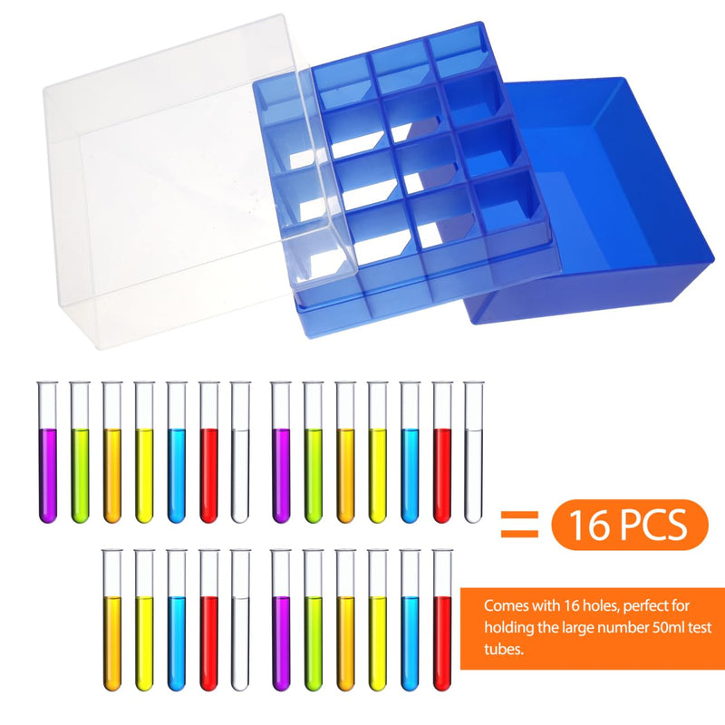 ULTECHNOVO 50Ml Centrifuge Tube Freezer Storage Box with Transparent Lid - Laboratory Test Tube Rack Holder for Scientific Research and Lab Use Space-Saving Plastic Container