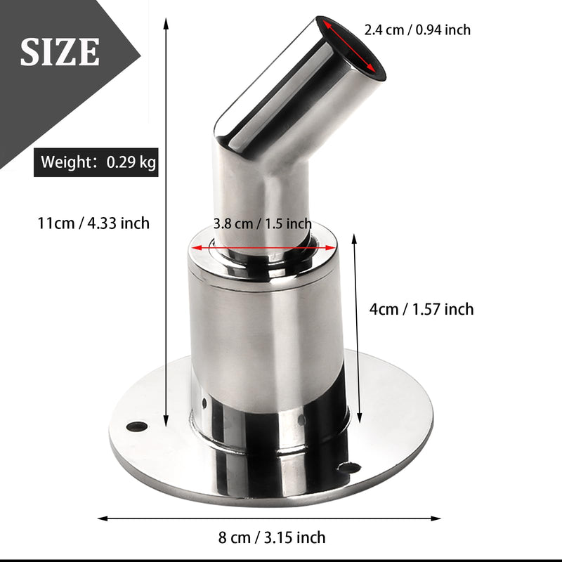 HXBYX Thru Hull Exhaust Skin,316 Stainless Steel, 24mm,for Tube Pipe Socket Hardware,for Diesel Parking Heaters Boat Car Truck Bend