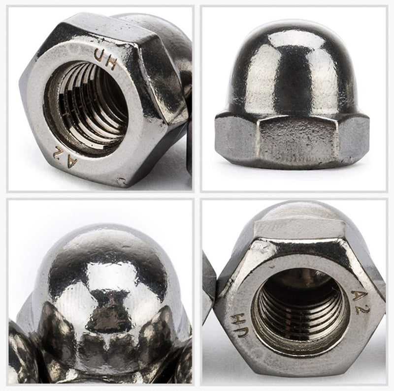 #6-32#8-32#10-24 1/4-20 5/16-18 3/8-16 SAE 304-Stainless Steel Acorn Dome Cap Head Hex Nuts Assortment Kit