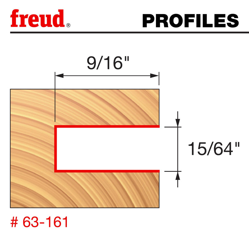 Freud 9/16" Depth Slotting Cutter Set with Tico Hi-Density Carbide - Ideal for T-Moldings & Joints, Includes Arbor, Bearing, 3-Wing Cutter, 1/2" Shank, Silver ICE Coating - 63-161