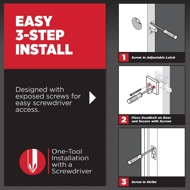 Kwikset Uptown Deadbolt Lock, Satin Nickel Round Exterior Keyed Front Entry Door, Pick Resistant SmartKey Rekey Security, Single Cylinder Dead Bolt, with Microban Protection 0.5" x 2.63" x 2.63"