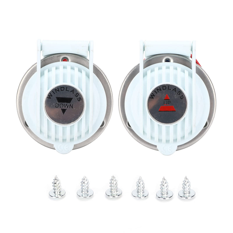 2pcs Windlass Foot Switch, Up and Down Foot Switch White DC 12V/24V Boat Foot Switch Hands Free Universal for Marine Boat Ship Anchor DC Ship Winch
