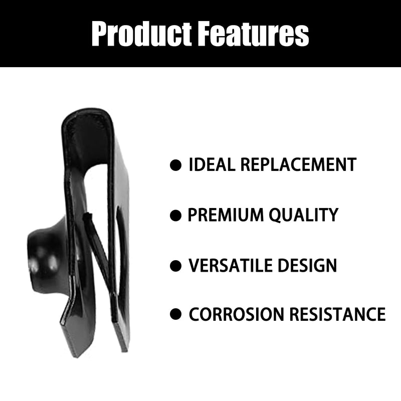 25-Pack M6 Extruded U-Type Nuts - Bumper Fender U-Style Clips - Black Spring Nuts Fasteners for Automotive Metal Fender and Grill Retainer Clips