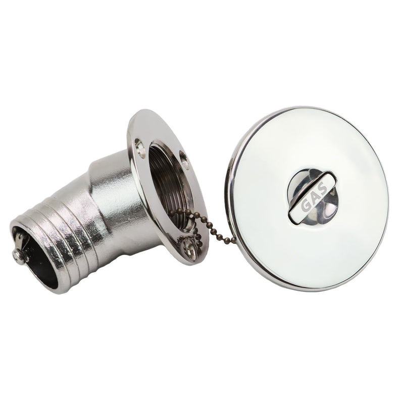 SHENGHUISS Boat Water/Diesel/Gas/Fuel Deck Fill/Filler 2 Inch(50mm) with Keyless Cap 316 Stainless Steel Boat Deck Hardware for Boat, Yacht, Caravan B-60°-Gas