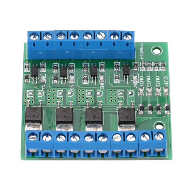 PWM MOS FET Module, PWM 4-Channel MOS FET Module PLC Amplifier Circuit Board Driver Module, Motor Driver Board 3-20V to 3.7-27VDC 10A