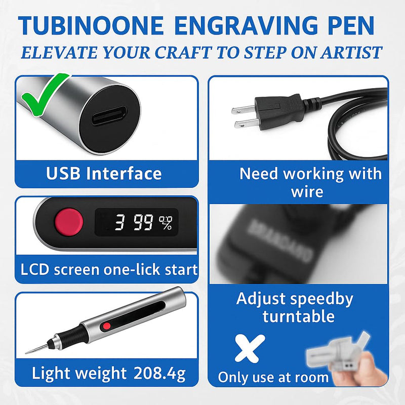 Engraver Engraving Pen Tool for Metal - Cordless Electric Etching Engraver Pen Kit for Wood Glass Stone Plastic All Materials