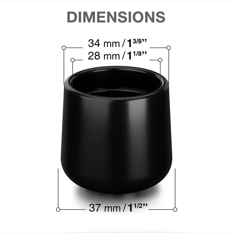 X-Protector Rubber Chair Leg Caps - 16 PCS 1 1/8" Rubber Feet for Furniture - Non-Slip Rubber Furniture Feet - Black Chair Leg Covers - Rubber End Caps - Rubber Furniture Feet - Prevent Scratches! 16 PCS 1 1/8" Black