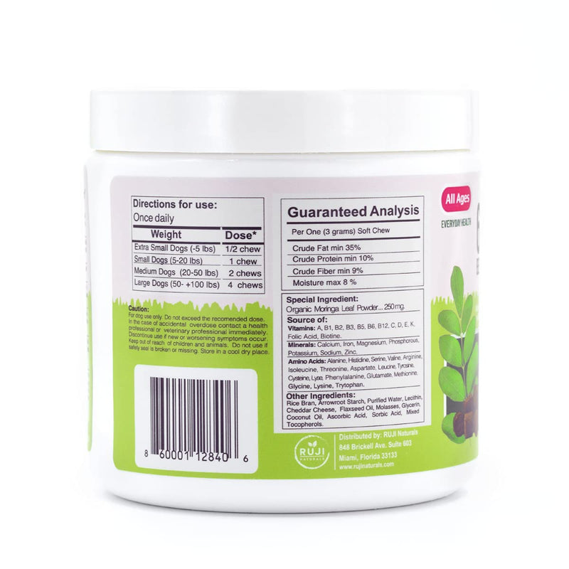 6 in 1 Superfood Dog Supplement with Organic Moringa | Treats for Immune System and Overall Health | Pets All Natural Multivitamins - 90 Chews - PawsPlanet Australia