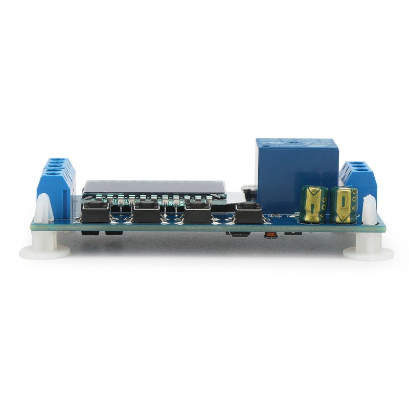 DROK Timer Relay, Time Delay Relay DC 5V 12V 24V Delay Controller Board Delay-off Cycle Timer 0.01s-9999mins Trigger Delay Switching Relay Module with LCD Display Support Micro USB 5V Power Supply 1pcs Blue