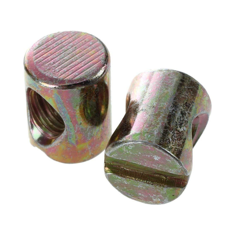 10Pcs Shyness M6 Barrel Dowel Slotted Furniture Nut for Beds Crib Chairs,Fasteners,Nut and Bolt Assortment Sets,Industrial and Scientific, Small, Silver
