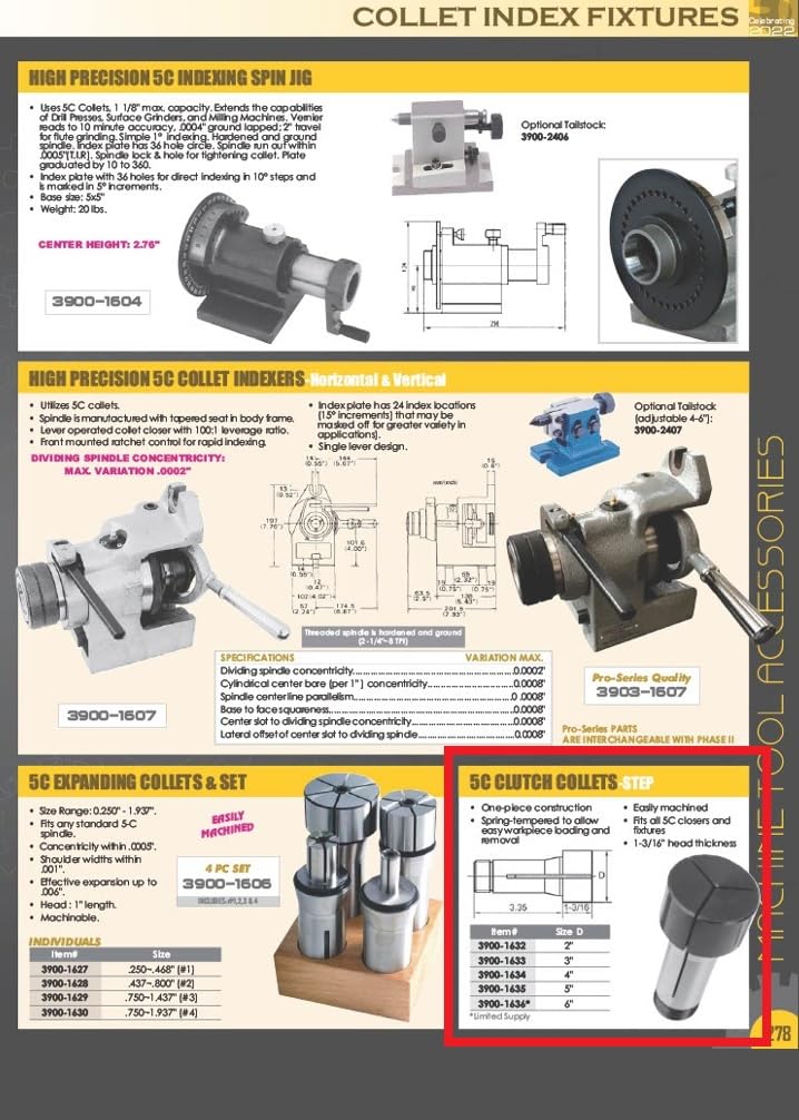 HHIP - 3900-1632 5C Clutch Collet (Various Sizes: 2" - 6") 2 in
