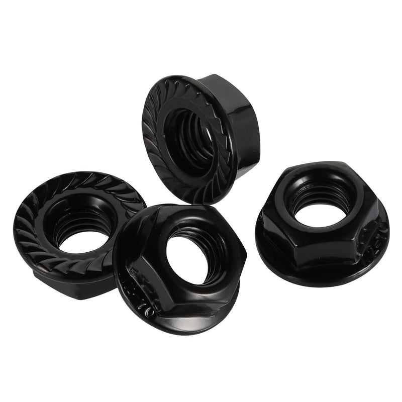 M5-0.8 Serrated Flange Hex Nuts Flanged Locknuts, 304 Stainless Steel 18-8, Black Finish, 50 PCS M5-0.8