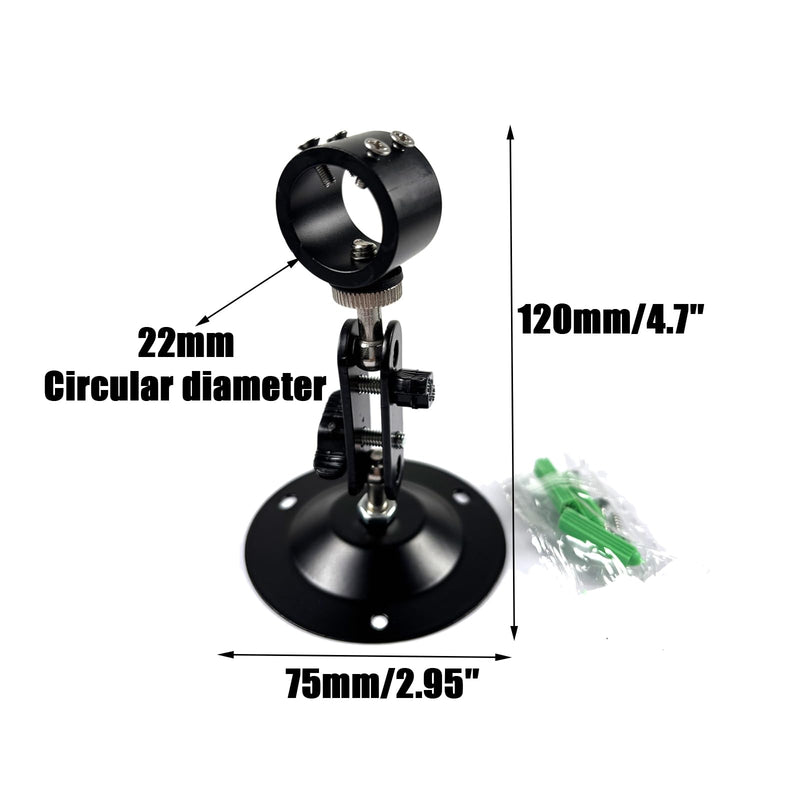 Laser Module Bracket 360-Degree Adjustable Positioning Bracket 22mm (4-Pack) - Black Alumina 22mm-4pack