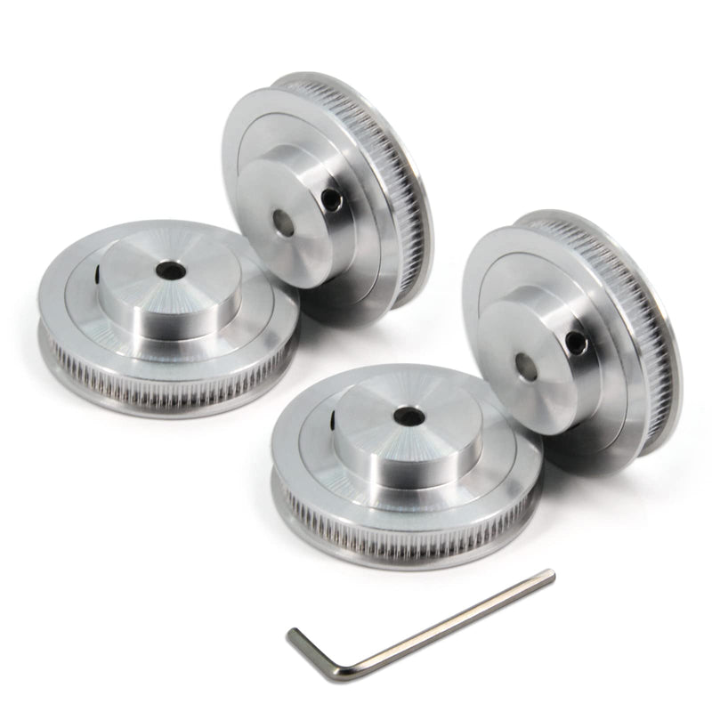2GT Pulleys 80 Teeth 6.35mm Bore 80T Timing Belt Pulleys Synchronous Wheel Aluminum for Width 6mm Belt 3D Printers Parts, 4pcs/Pack(Size: 80T-6.35mm Bore) 2GT