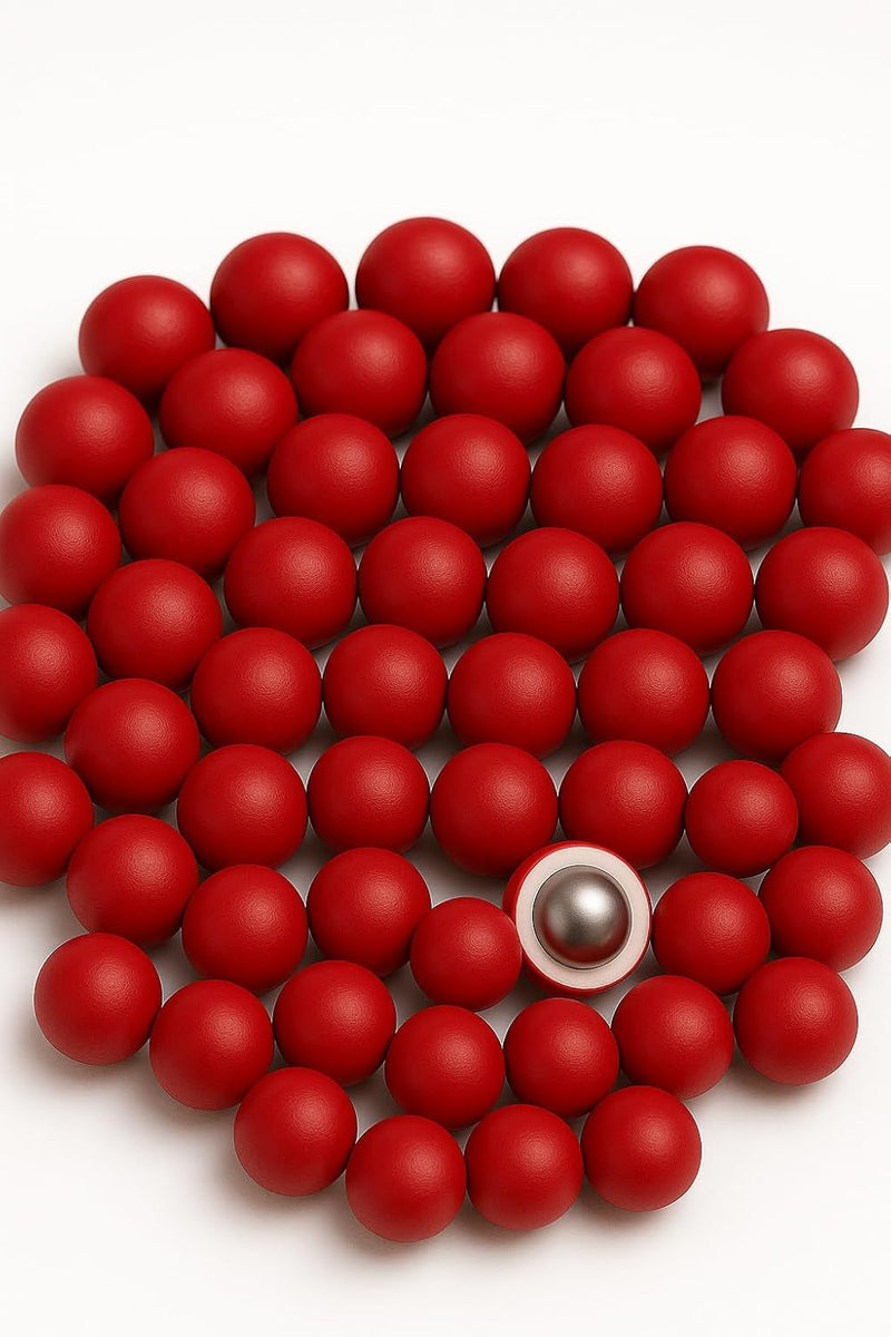 A.C.I.L. ABS-Coated Steel Balls, 17.25mm, Red, 10 grams Nylon-Steel .68, 40 Pieces