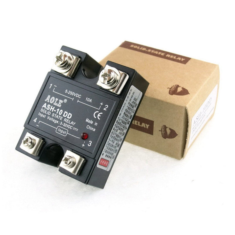 WerFamily SSR Solid State Relay SSR-10DD DC-DC 3-32V DC / 5-250V DC / 10A DC to DC