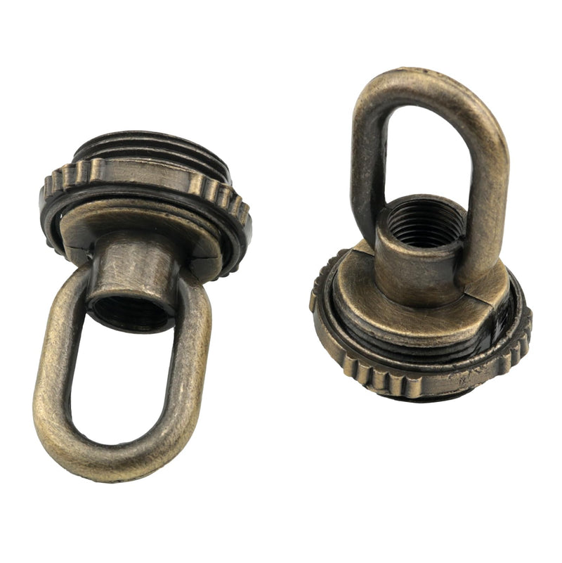 2PCS Crystal Lamp Inner and Outer Threaded Ring Fitting Bronze Zinc Alloy Threaded Ring Eye Nut Ring Nut Fixing Chandelier for Candelabra Lamp Traditional Chandelier Pendant Lamp