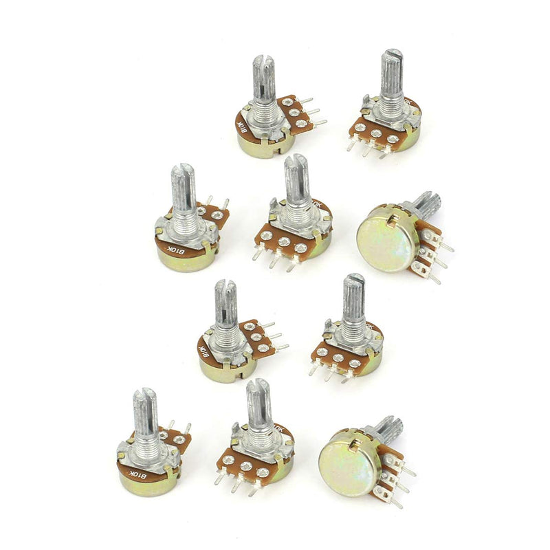 HiLetgo 20pcs WH148 Single-Joint Potentiometer 10K B10K Variable Resistors 15mm Shaft 3Pins 10K Ohm Potentiometer