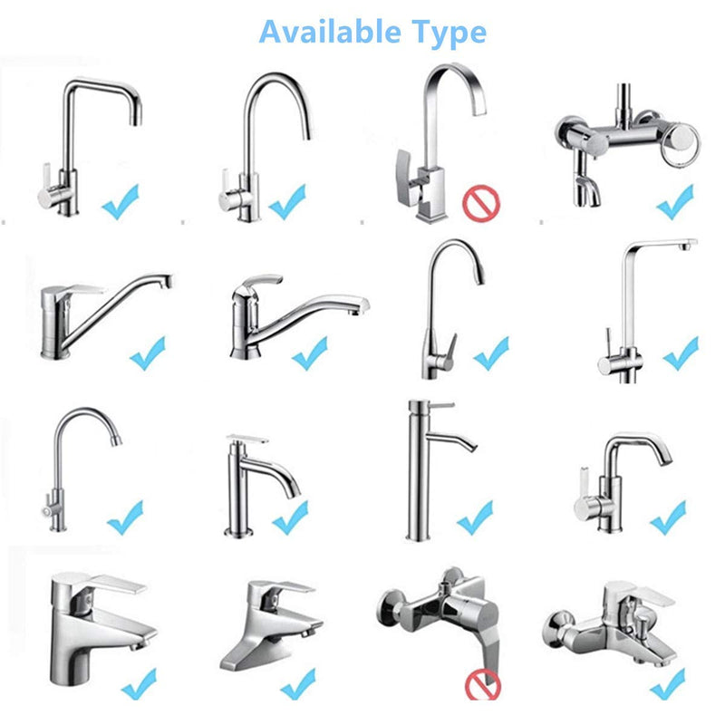 Flexible Faucet Sprayer Attachment 360 ° Kitchen Sink Aerator Extender ABS Polished Chrome for Cold Hot Water (Silver） 5.5in