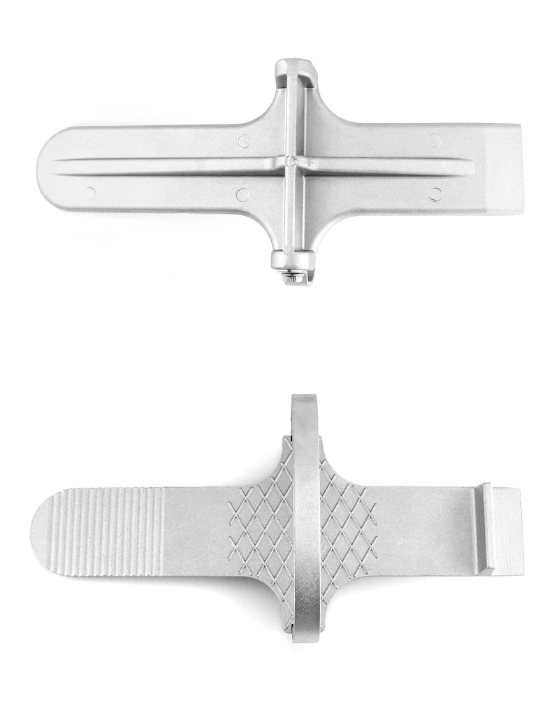 QWORK Foot Panel Lifter, Aluminum Alloy Door Lifter Tool, for Drywall Install, Hinge Installation, Plywood Lifting Tool for Glass, Ceramic Tile, Silver 1 Pack