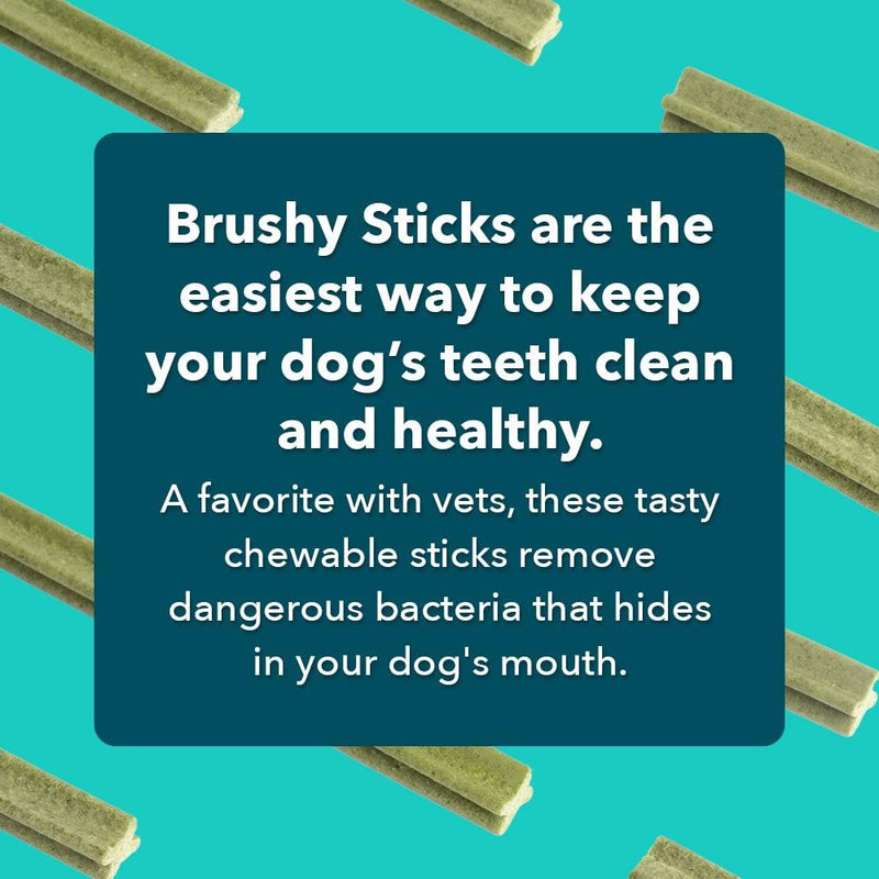 iHeartDogs Brushy Sticks - Dental Treats for Dogs Removes Plaque and Tartar Buildup - Grain-Free Dog Teeth Cleaning Chews Made with Chicken - 30 Mini Sticks 7.9 Ounce (Pack of 1) - PawsPlanet Australia